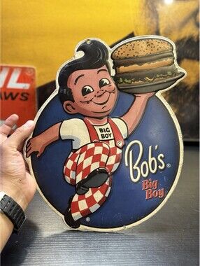 Bob’s Big Boy Embossed Metal Sign 13” Hamburger Diner Restaurant